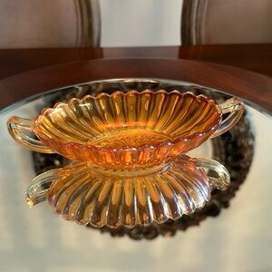 Vintage Indiana Carnival Glass Iridescent Marigold